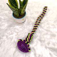 Durable purple grenade shape TPR toy dog cotton rope toys for pet training playing pet toys